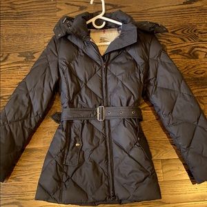 Burberry quilted down coat with detachable belt